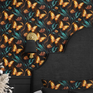 Glühende Schmetterlinge und Blume Tapete