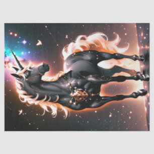 Glühende Schwarze Einhorn Fantasy Geburtstagsgesch Seidenpapier