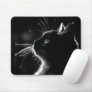 Glühende schwarze Katze Mousepad