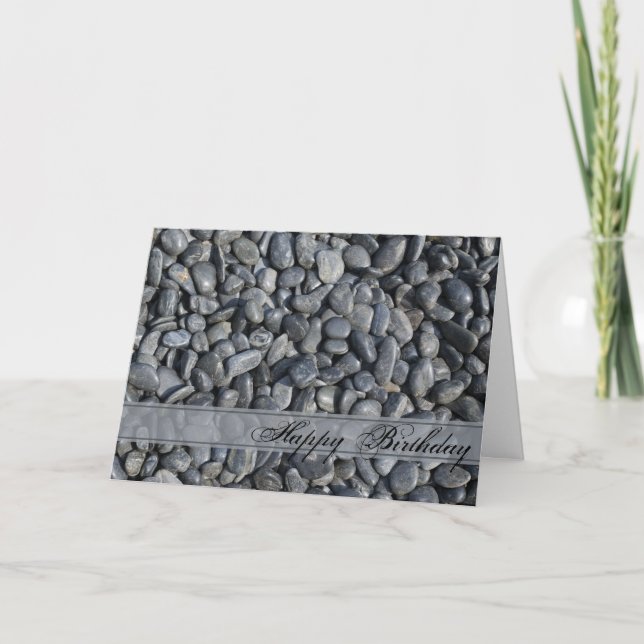 Glühende schwarze Kieselsteine zum Geburtstag Karte (Vorderseite)