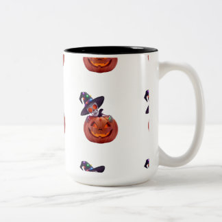 Glühende Skeleton- und KürbisHalloween-Magie Zweifarbige Tasse