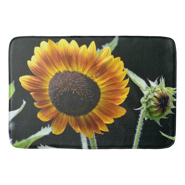 Glühende Sonnenblume Badematte (Vorderseite)