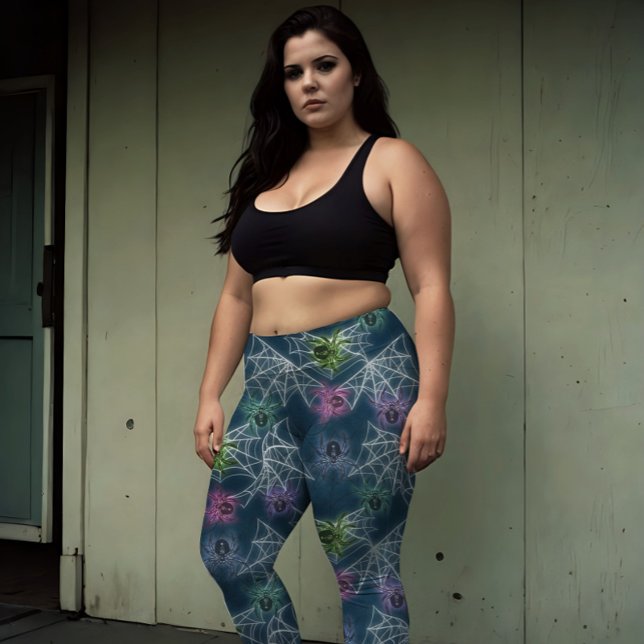 Glühende Spinnen Regenbogen farbenfrohe Arachnid-A Leggings (Von Creator hochgeladen)