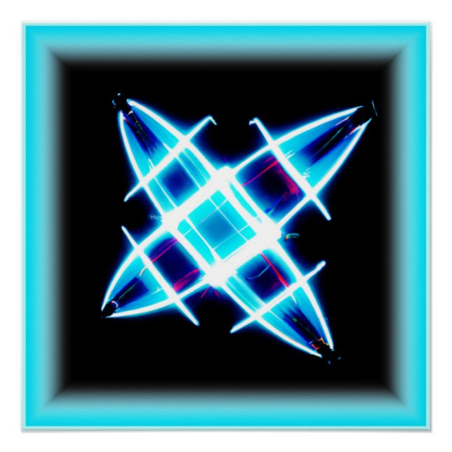 Glühende Sternmuster. Jetzt kaufen Poster (Vorderseite)