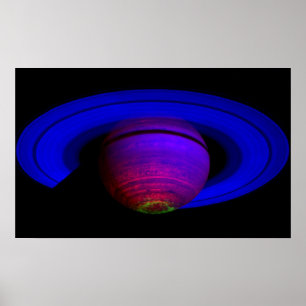 Glühende südliche Lichter Saturns Poster