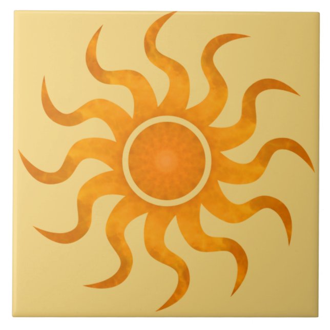 Glühende Sun Wüste Gold Tile - Große Fliese (Vorderseite)
