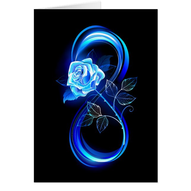 Glühende Unendlichkeit mit blauer Rose (Vorne)
