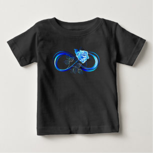 Glühende Unendlichkeit mit blauer Rose Baby T-shirt