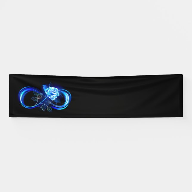 Glühende Unendlichkeit mit blauer Rose Banner (Horizontal)