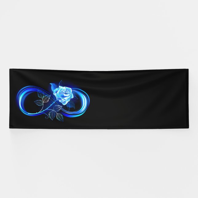 Glühende Unendlichkeit mit blauer Rose Banner (Horizontal)