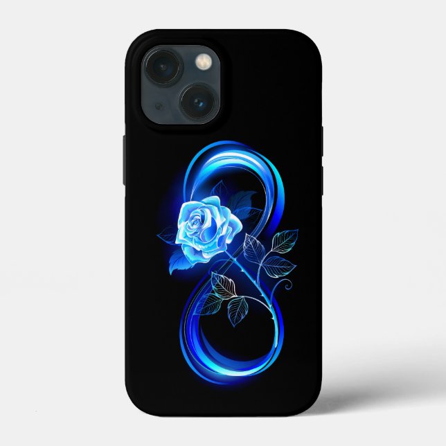 Glühende Unendlichkeit mit blauer Rose Case-Mate iPhone Hülle (Rückseite)