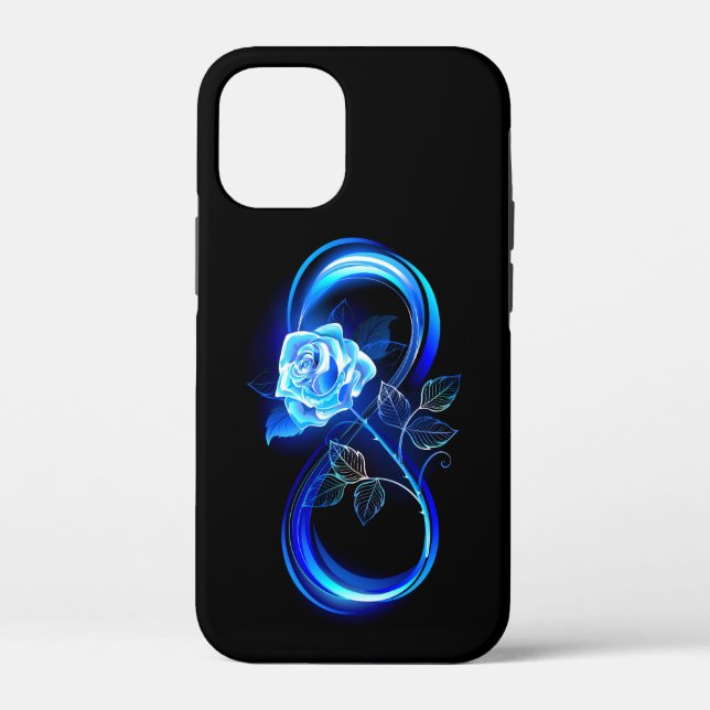 Glühende Unendlichkeit mit blauer Rose Case-Mate iPhone Hülle (Rückseite)