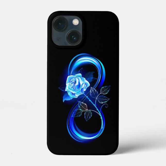 Glühende Unendlichkeit mit blauer Rose Case-Mate iPhone Hülle (Rückseite)