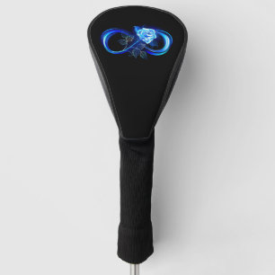 Glühende Unendlichkeit mit blauer Rose Golf Headcover