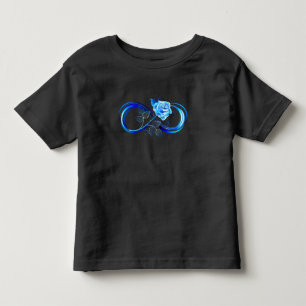 Glühende Unendlichkeit mit blauer Rose Kleinkind T-shirt