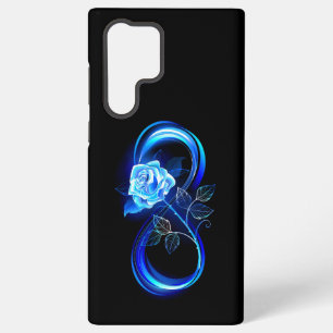Glühende Unendlichkeit mit blauer Rose Samsung Galaxy Hülle