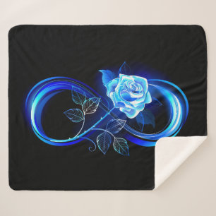 Glühende Unendlichkeit mit blauer Rose Sherpadecke