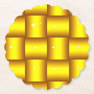 glühende Untersetzer aus glattem Gold