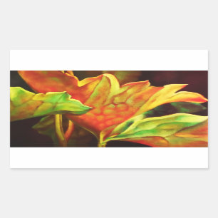 Glühende Wasserfarbe Lotus Leaf Rechteckiger Aufkleber