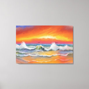 Glühende Wasserfarbenmalerei Kunst Leinwanddruck