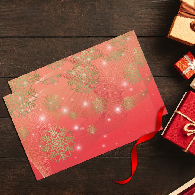 Glühende Weihnachten Roter Winter Wunderland Seidenpapier (Von Creator hochgeladen)