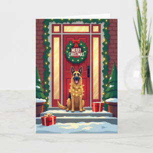 Glühende Weihnachtskarte für Hunde Karte