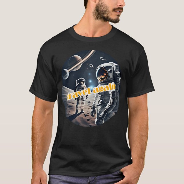 Glühender Astronaut im Weltraum T-Shirt (Vorderseite)