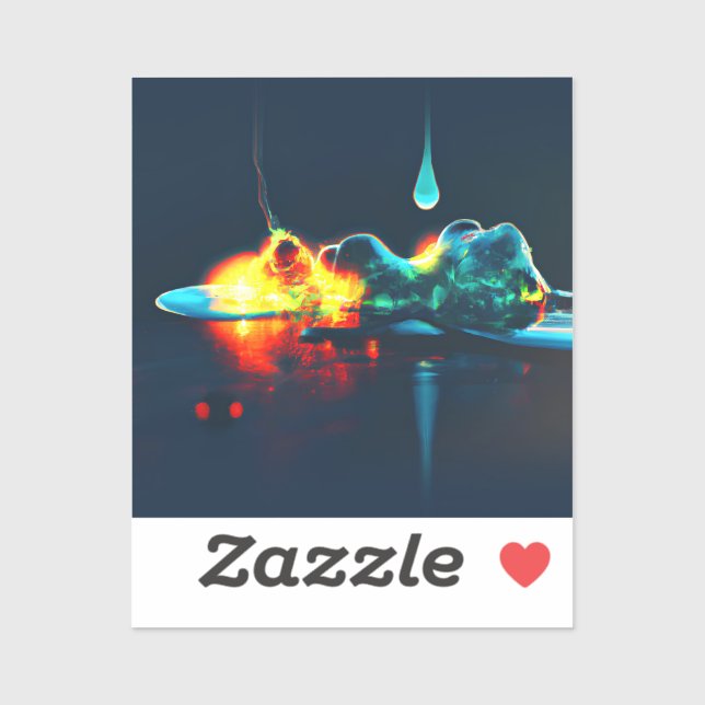 Glühender flüssiger Tropfen Aufkleber (Blatt)