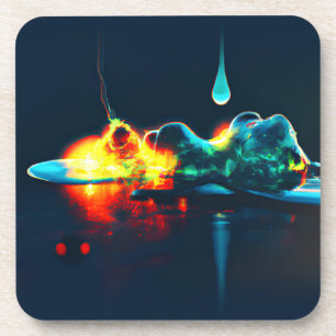 Glühender flüssiger Tropfen Getränkeuntersetzer