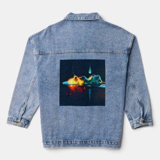 Glühender flüssiger Tropfen Jeansjacke