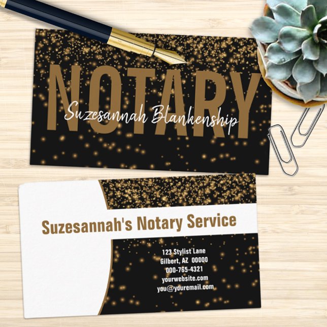 Glühender Gold-Glitzer auf schwarz-kundenspezifisc Visitenkarte (Von Creator hochgeladen)