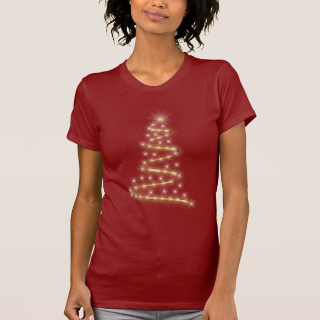 Glühender Goldweihnachtsbaum T-Shirt (Vorderseite)