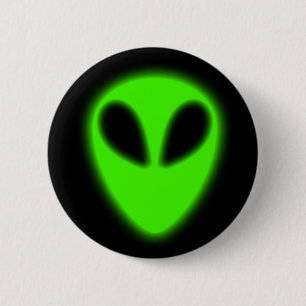 Glühender grüner alien-Knopf Button