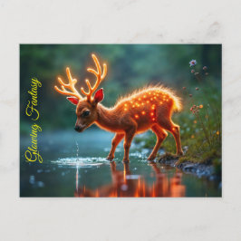 Glühender Hirschmagie-Waldtrunk Postkarte