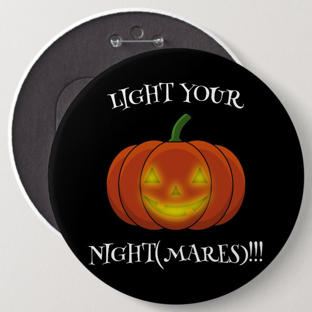Glühender Jack-o'-Lantern - Licht in deine Albträu Button (Vorne & Hinten)