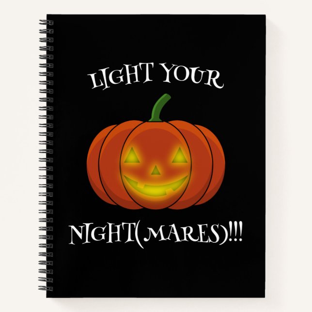 Glühender Jack-o'-Lantern - Licht in deine Albträu Notizbuch (Vorderseite)
