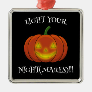 Glühender Jack-o'-Lantern - Licht in deine Albträu Ornament Aus Metall