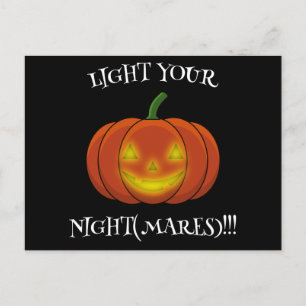 Glühender Jack-o'-Lantern - Licht in deine Albträu Postkarte