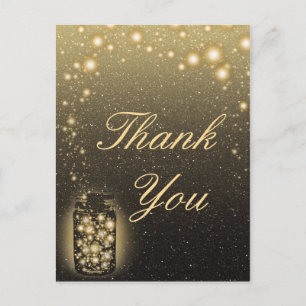 Glühender Jar aus Firefrefly Night Stars Danke Postkarte