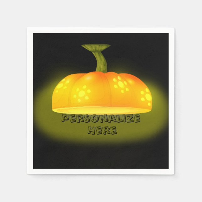 Glühender Kürbisfall niedlich-Orangenschwarz Serviette (Vorderseite)