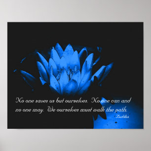 Glühender Lotus Blume Buddha Inspiration Zitat Poster
