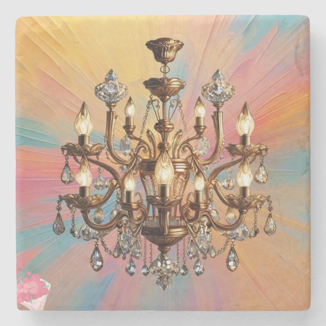 "Glühender Luxus" Steinuntersetzer (Vorderseite)