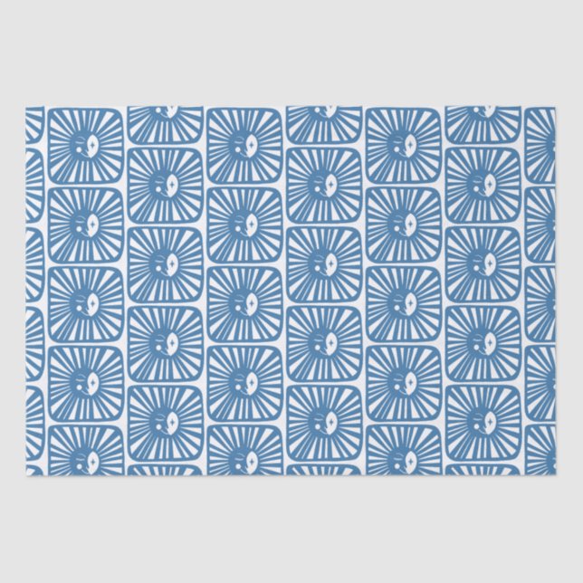 Glühender Mond Niedlich und bezaubernd blauer Mond Seidenpapier (Vorderseite)