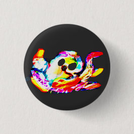 Glühender Oktopus Sommer Button