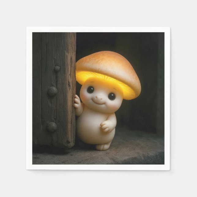 Glühender Pilz-Munchkin Serviette (Vorderseite)