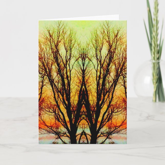 Glühender Regenbogen-Baum-abstrakter Karte (Vorderseite)