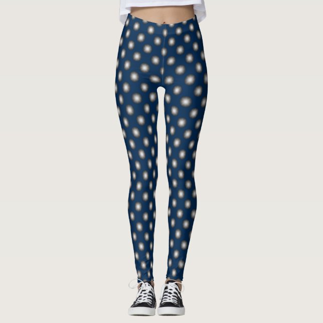 Glühender Silberpolka-Dot Leggings (Vorderseite)