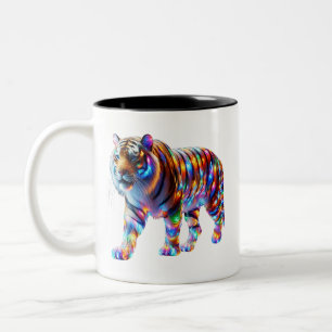Glühender Tiger - Lebhafte Glaskunst Zweifarbige Tasse