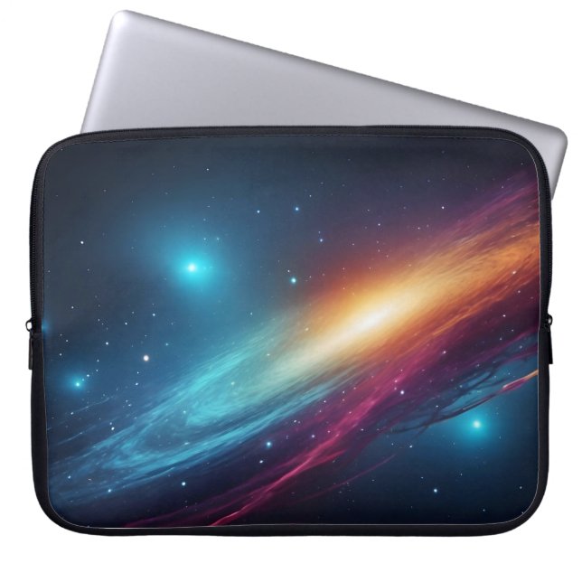 Glühender Weltraum Sternenhimmel Abstrakter Kosmos Laptopschutzhülle (Vorderseite)