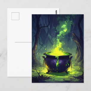 Glühender Zaubertrank Cauldron Halloween Postkarte